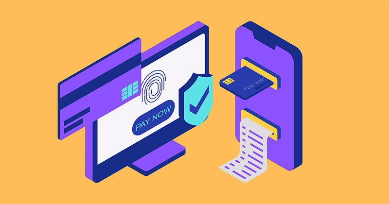 Cybersecurity secure payment illustration