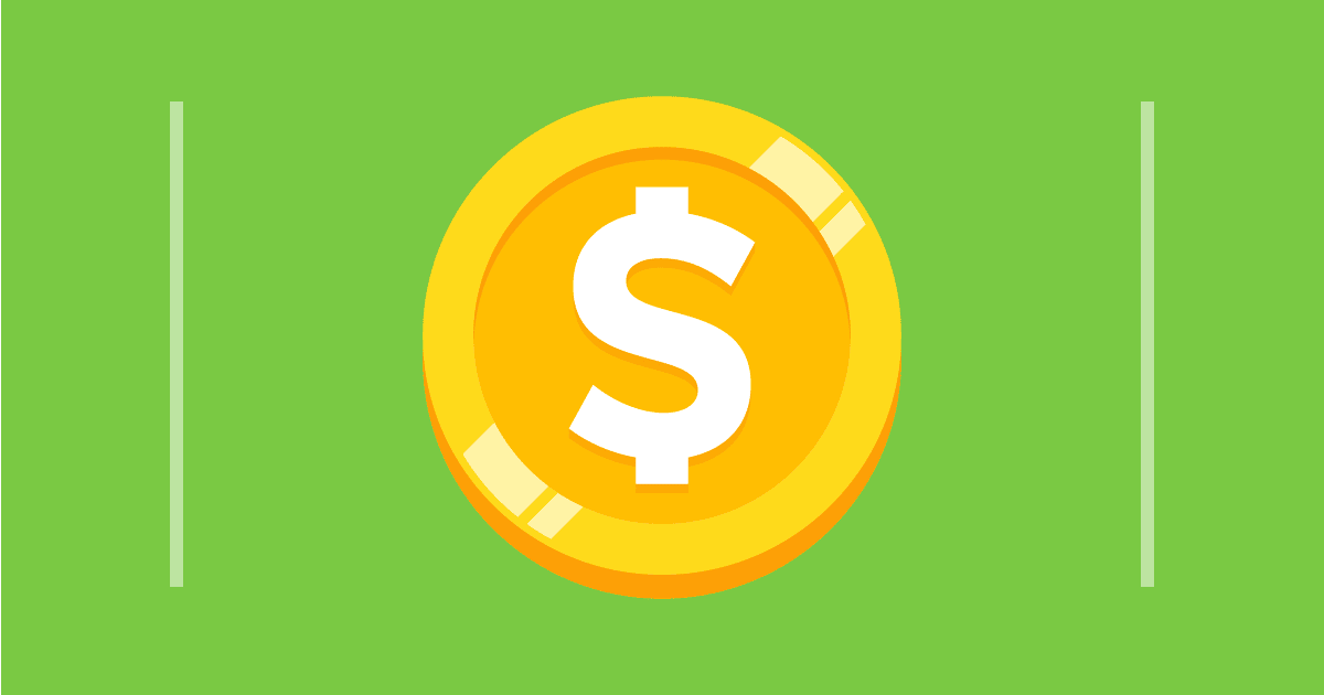 Dollar sign on green background