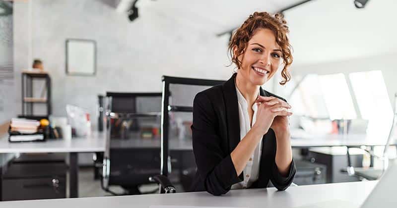 Smiling female manager