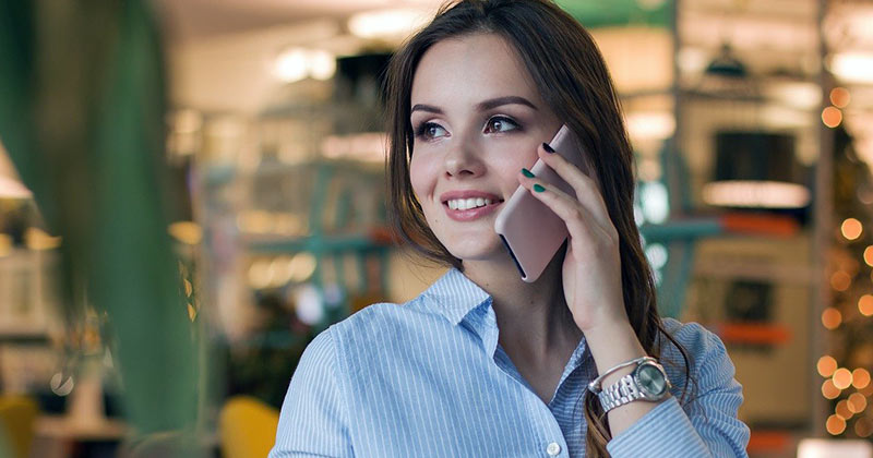 Woman talking on phone