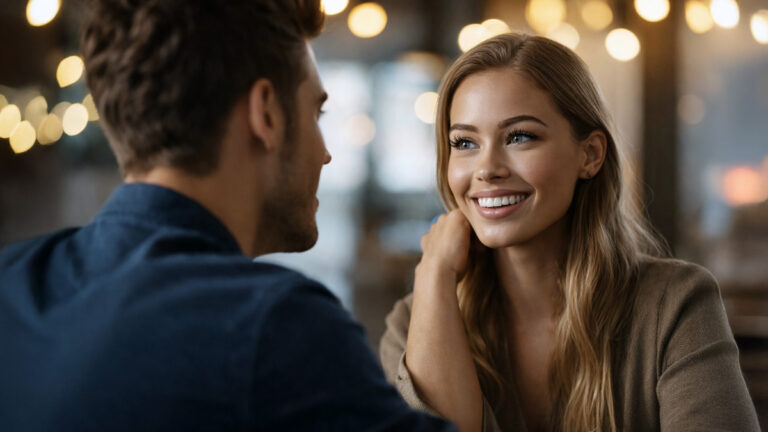 Conversation between young man and woman
