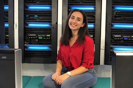 Sarah Assaf in a data centre