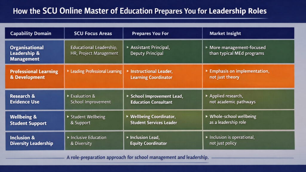 SCU Online Master of Education career map